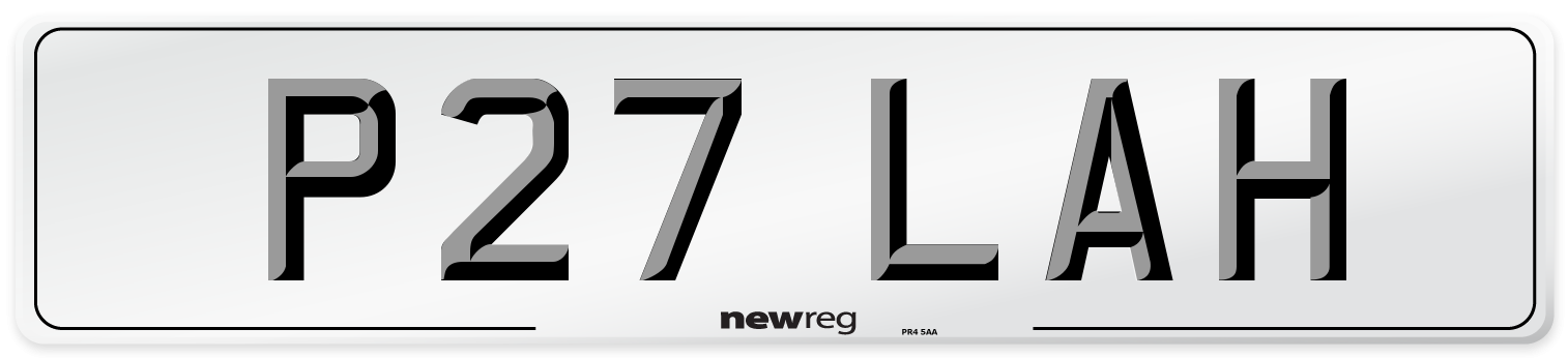 P27 LAH Number Plate from New Reg